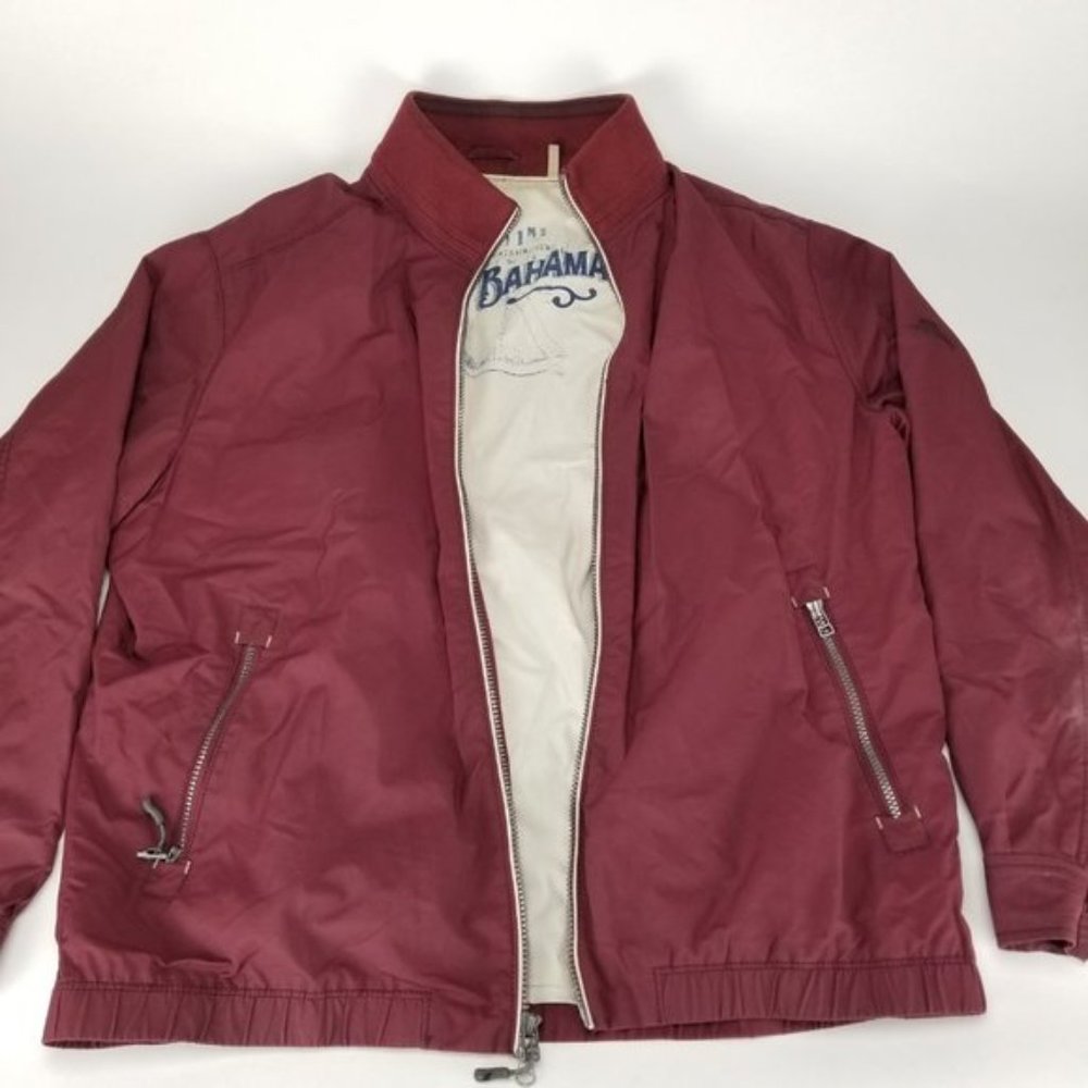 Tommy Bahama Windbreaker Nylon Jacket Maroon Large